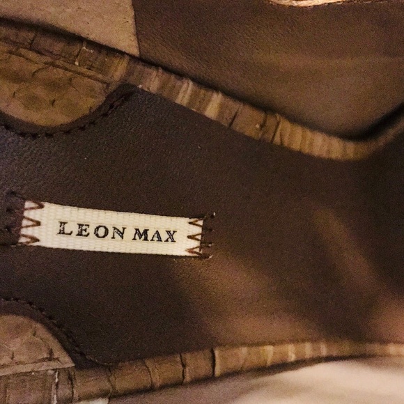 Leon Max Genuine Snakeskin Tan Heels Size 9 - Picture 7 of 8